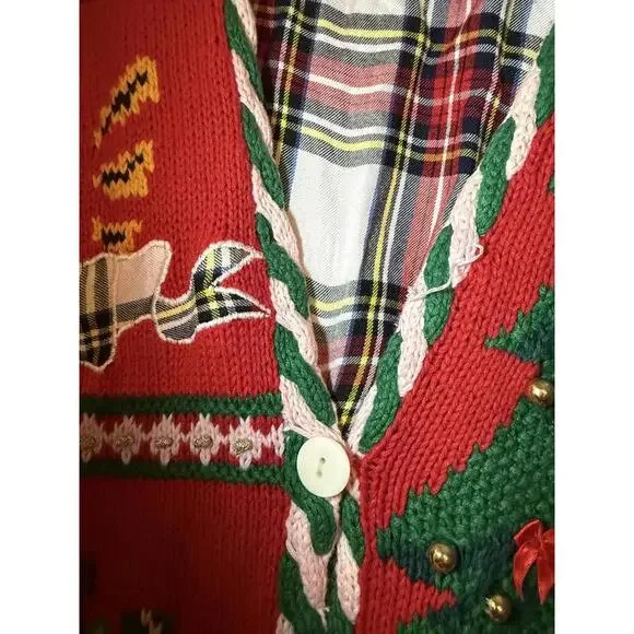 Vintage Marisa Christina Classics Hand-Knitted Christmas Cardigan Sweater - Picture 2 of 6
